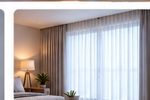 Exemplo de cortinas automáticas em ambiente residencial